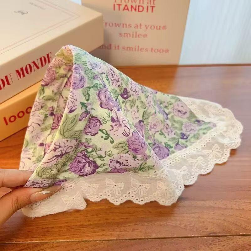 Damen Pastorales Seidenkopftuch Stirnband Haarband: Französischer Küstenstil Strick Dreieckstuch