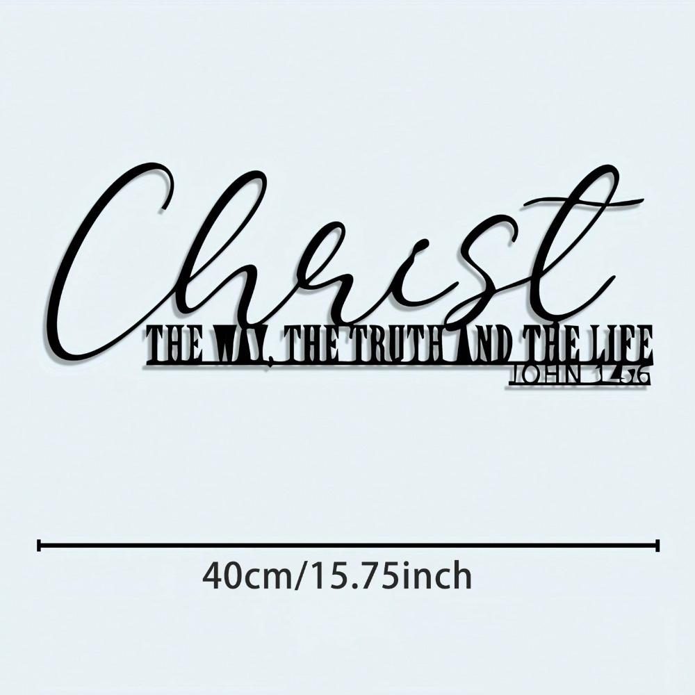 

Black Iron Christian Wall Cross Christ Figure Scripture John 14 6 Rust Proof Religious Home Church Gift Christmas Decor різнокольоровий