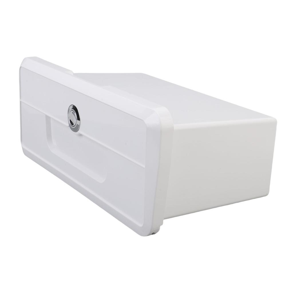 Boat Storage Box Multifunctional Cup Holder Design Rain Proof Sealing Yacht Dock Box with Concealed Button Lock White