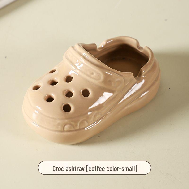 Trendy Anti-Fly Ceramic Desktop Ashtray for Office & Home Decor