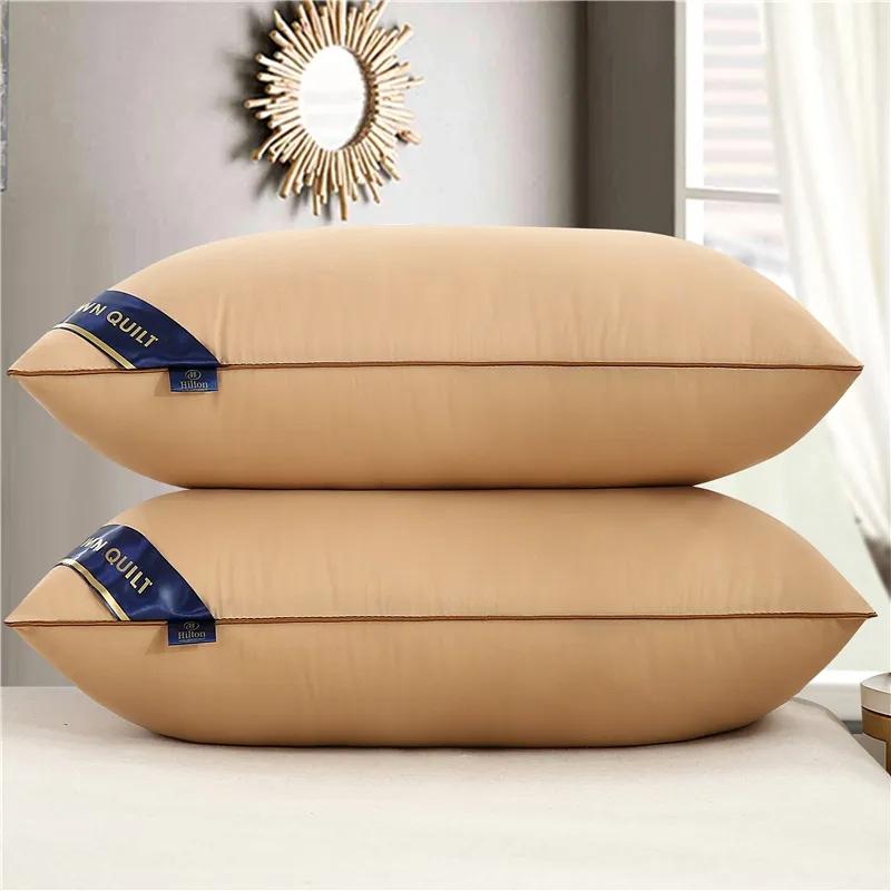 White Bounce Back Pillow Solid Color Soft Comfortable Bedroom Bed Sleep Pillow 5star Hotel Home Single Adult Pillow