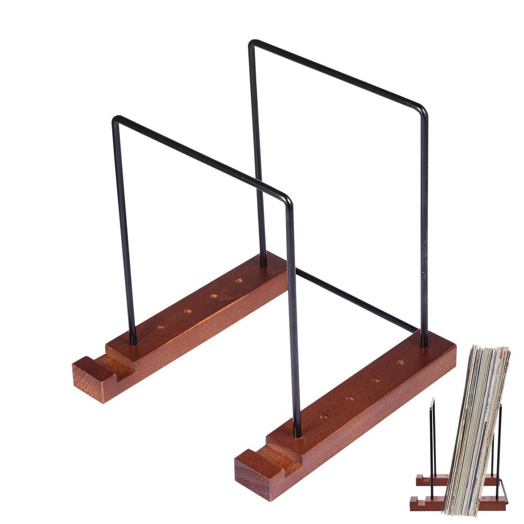 Wooden LP Vinyl Record Display Stand Shelf Multipurpose Wood CDs/LP Tabletop Holder LP Record Album Storage Rack
