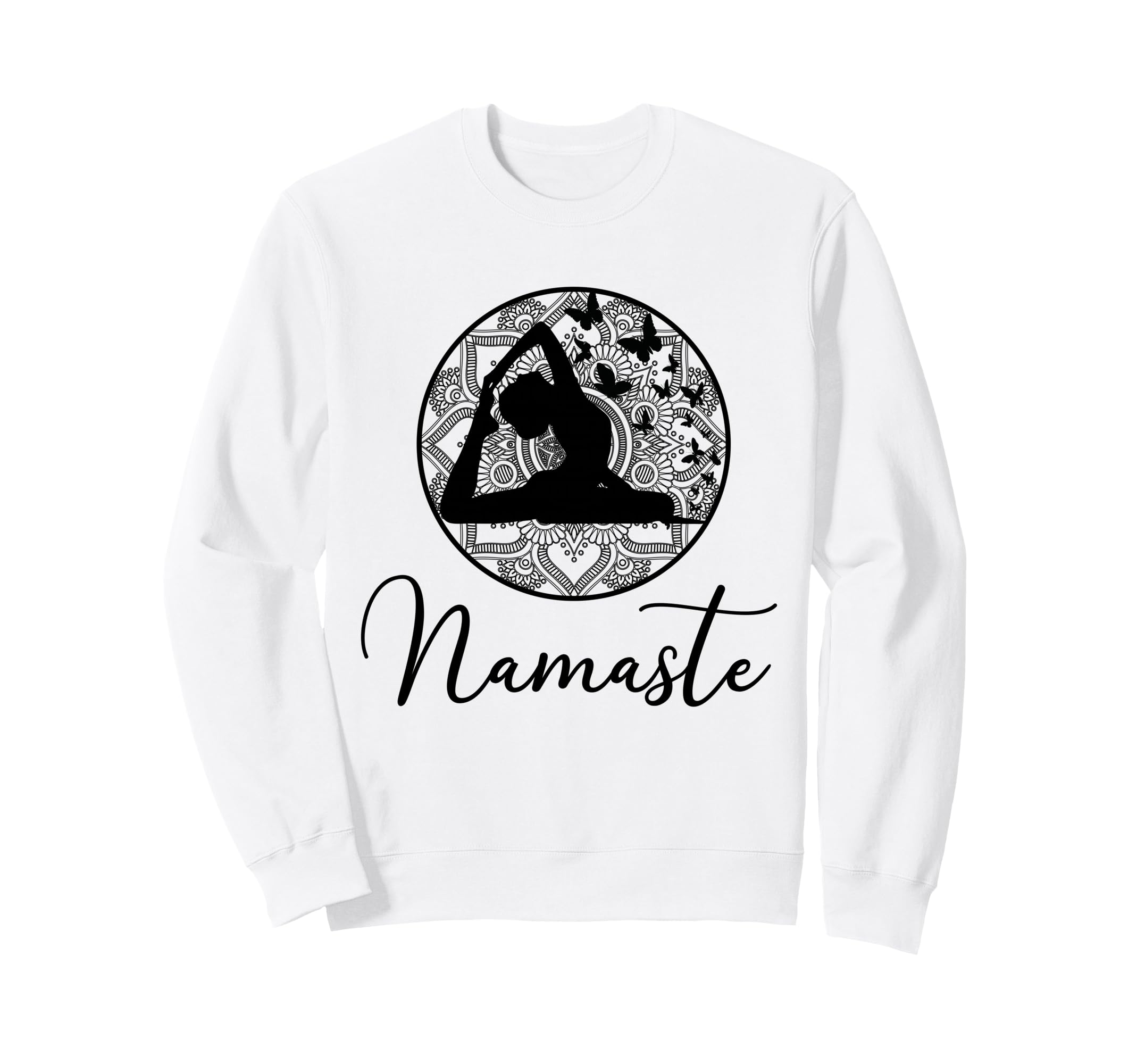 

Namaste Mandala Yoga Asana Butterfly Yogi Spirituality Gift Trainer чёрный
