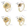 Copper Devil's Eye Ring Rotatable Opening Finger Ring Zircon Luxury Ring  Clothes Accessories