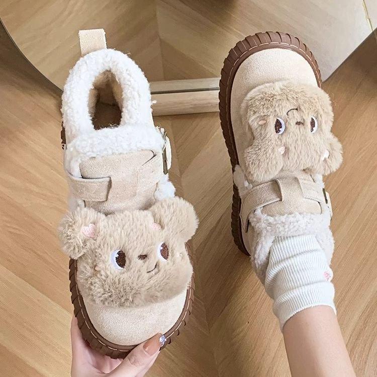 Modische vielseitige Plüsch-Schneestiefel Kinder Winter 2025 neue warme verdickte Baumwollschuhe rutschfeste kurze Stiefel