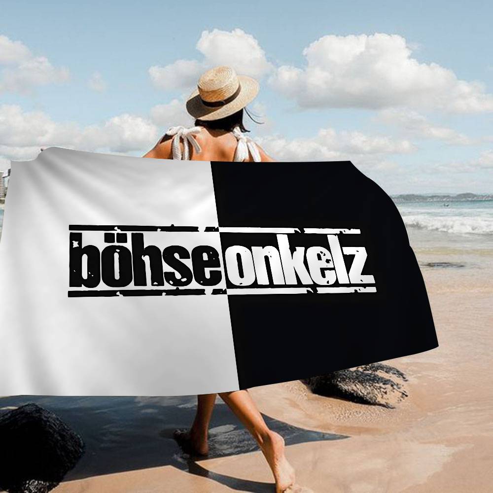G-Germany B-Bohse O-Onkelz Bath Towel Microfiber Soft Water Absorbing Breathable For Girl Kids Decorative Cartoon Beach Towel