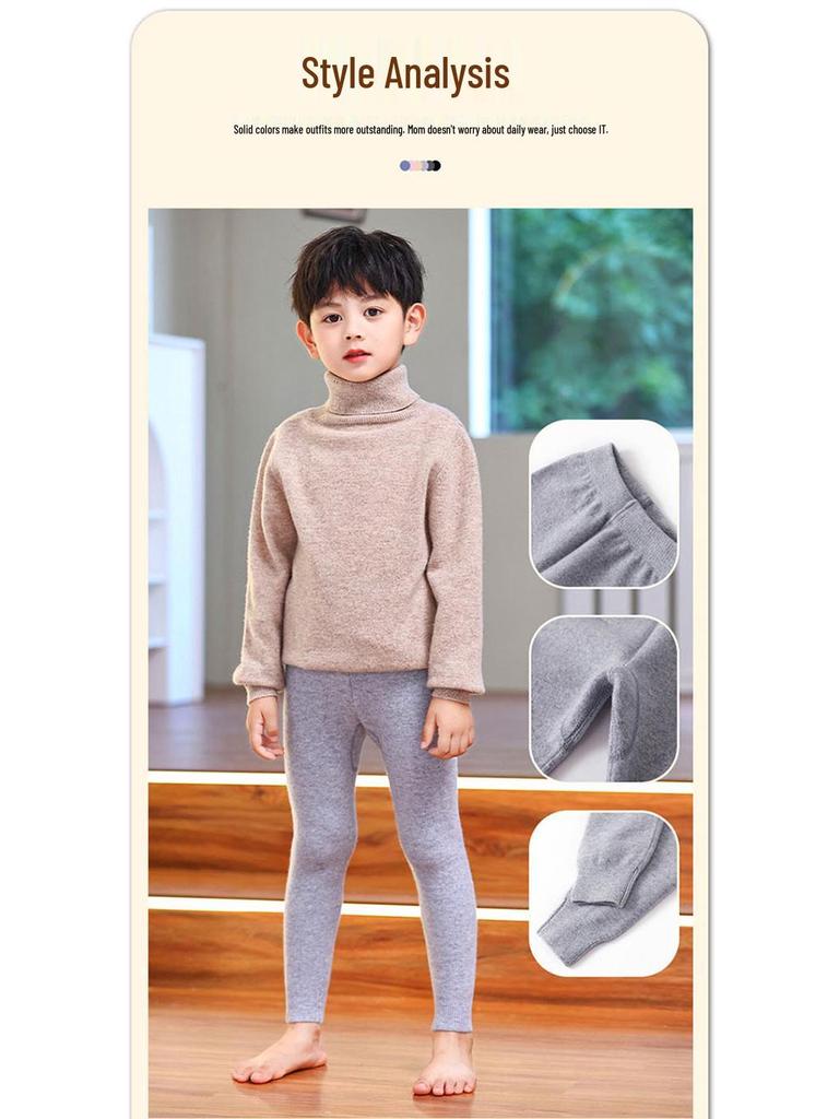 Pure Wool Medium-Thick Knitted Warm Pants - Comfortable Soft Leggings for Children (Boys & Girls) In S, M, L