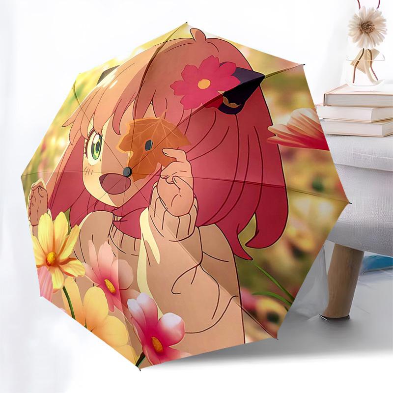 

1pc Autumn Leaf Design Automatic Opening Umbrella with 3-Fold Design, 8-Bone Iron Frame, Outdoor, Festive Gift for Fans, Travelers, Everyday Use.P096