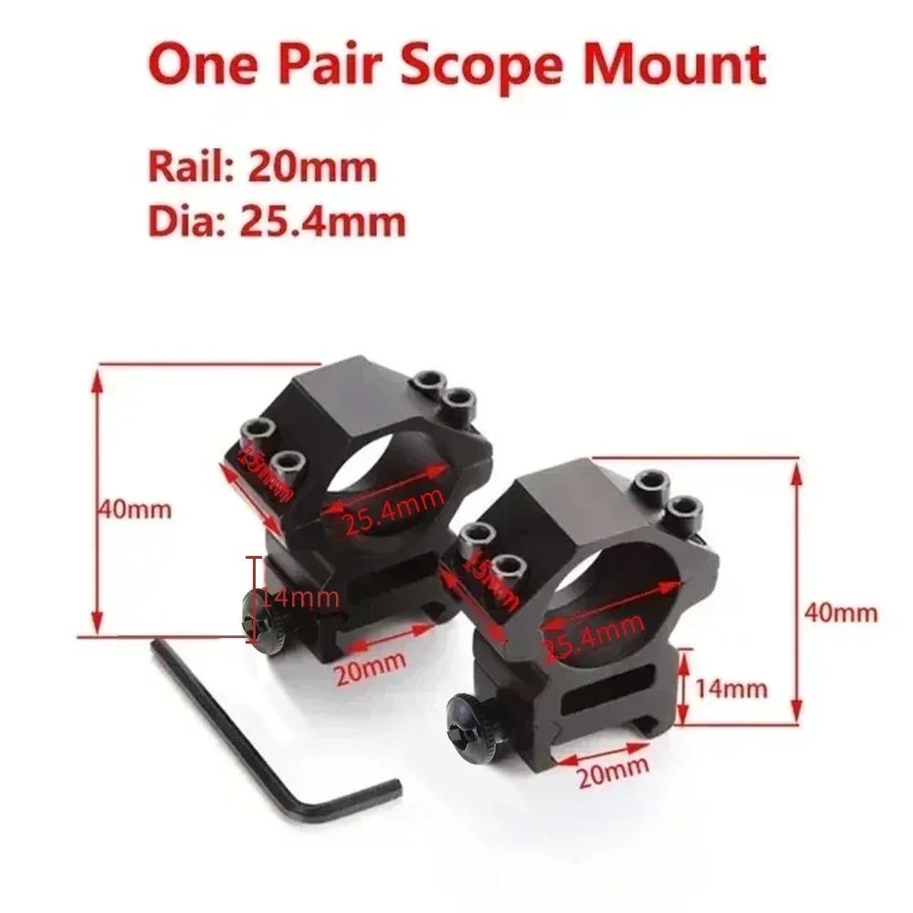 25.4/30mm Rifle Scope Mounting Ring Flashlight Dovetail Picatinny Rail Base Fixed Aluminium Stop Pin Hunting