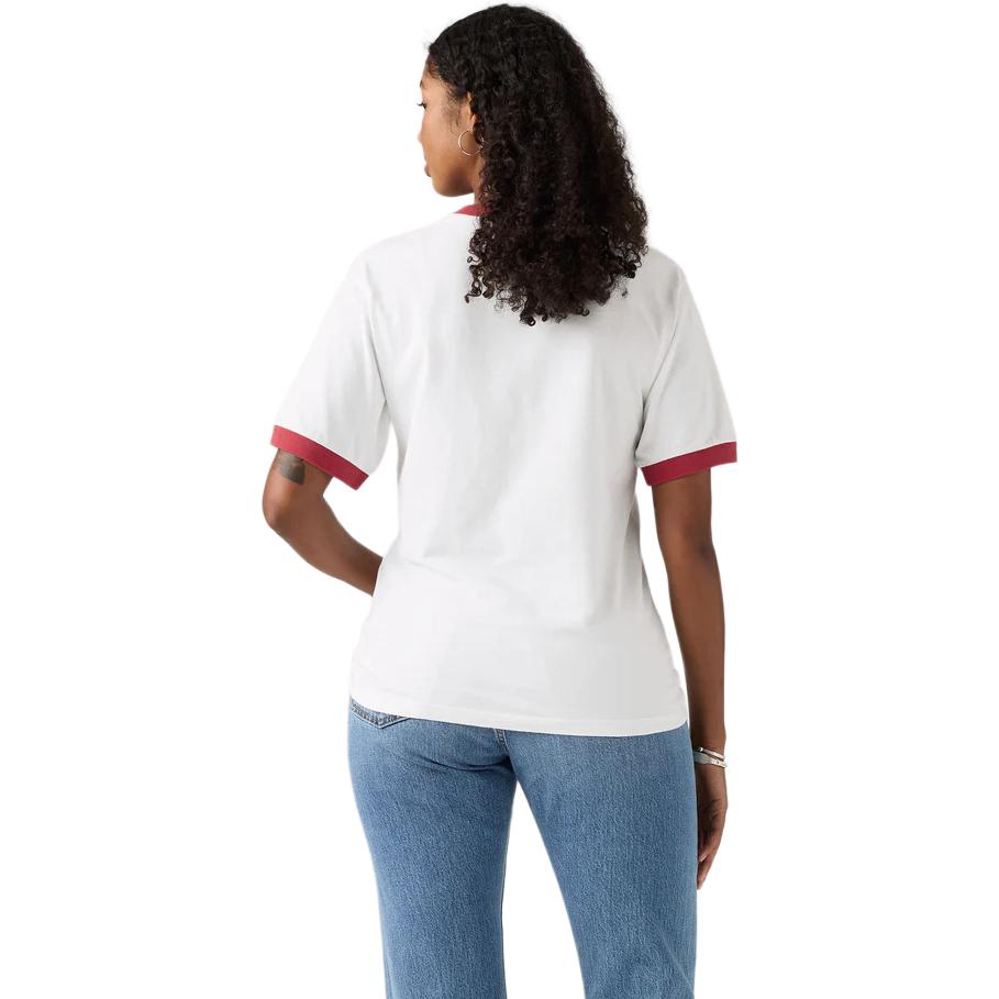 Levis Beyoncé Collaboration SS25 Logo Print Contrast Ribbed Collar Loose Short Sleeve T-Shirt Men T-Shirts 004AU-0001