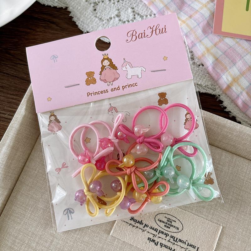 10Pcs Children's Elastic Hair Bands Candy Color Baby Girls Hair Rope Ties Ponytail Holder Rubber Band Hair Accessories Headwear