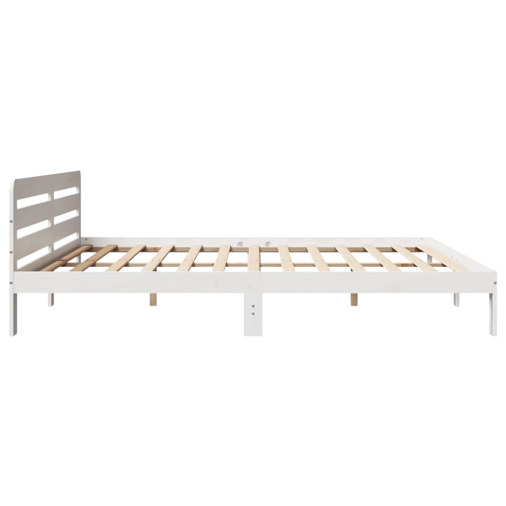Solid Wood Bed without Mattress White 180 x 200 cm Pine Wood