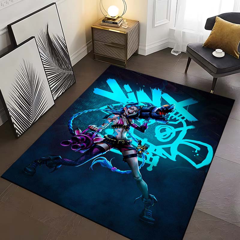 15 Size Game Lol Jinx-x Pattern Rug Carpet for Living Room Bathroom Mat Creative Doormat Carpet for Bedroom Home Decor