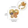 18K Gold Plated Stainless Steel Open Ring Color Flower Pattern Women Jewelry
