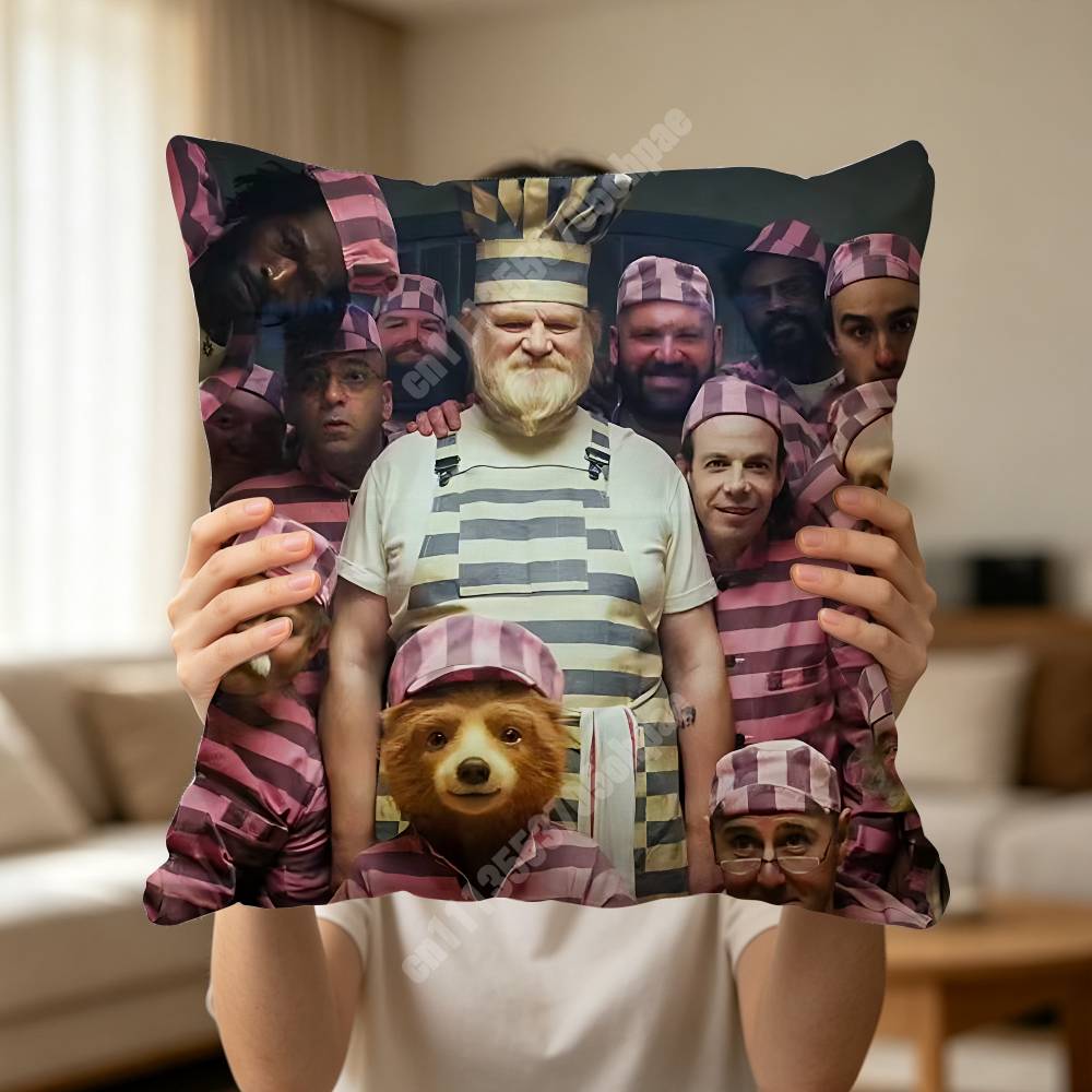 PPaddingtonS Bear Movie Pillow Cover Sofa Couch Cushion Case Creative Workspace Accent Home Decor