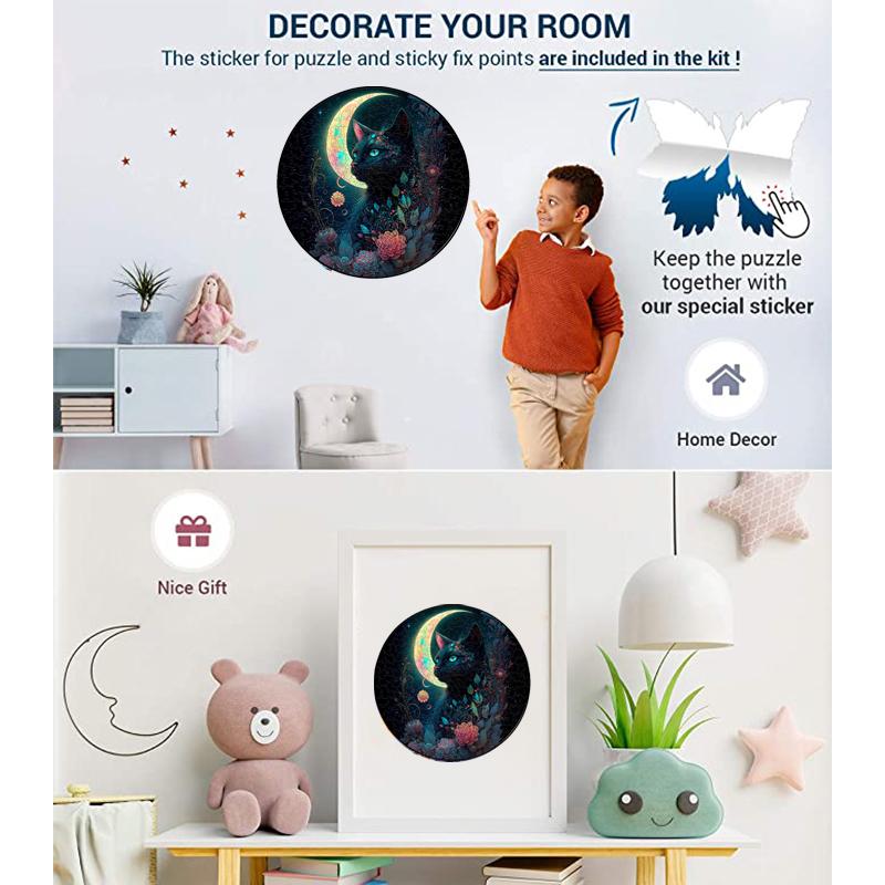 Non-Toxic Animal Cat Jigsaw Puzzles For Kids Wooden Puzzle Memory Game To Play In Family 3D Wood Puzzle Montessori Toy