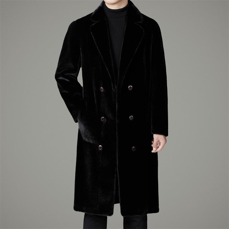 Herren 2025 Wende-Nerzfell-Windbreaker-Mantel - Wintermode für Mittleren Alters