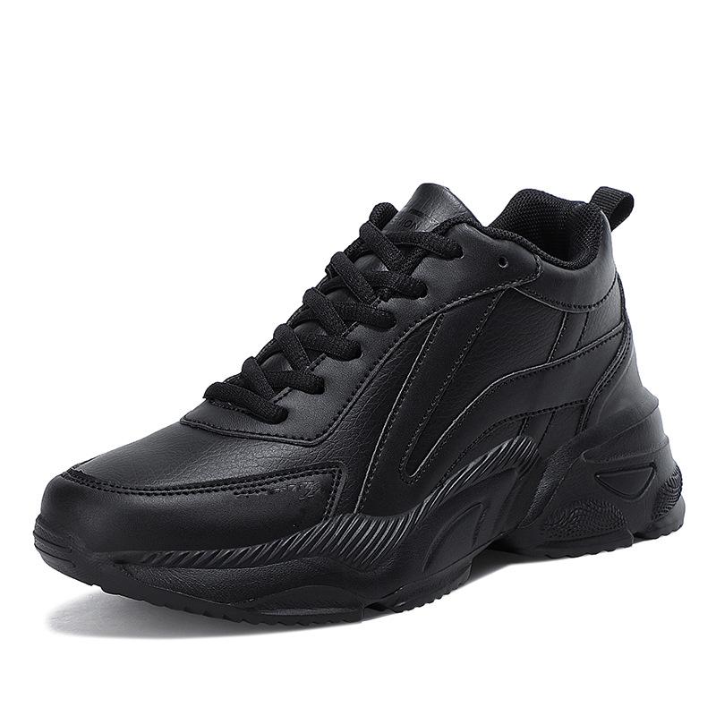 Brand women's shoes black leather waterproof sports shoes lightweight soft-soled dad shoes non-slip and wear-resistant autumn and winter travel shoes