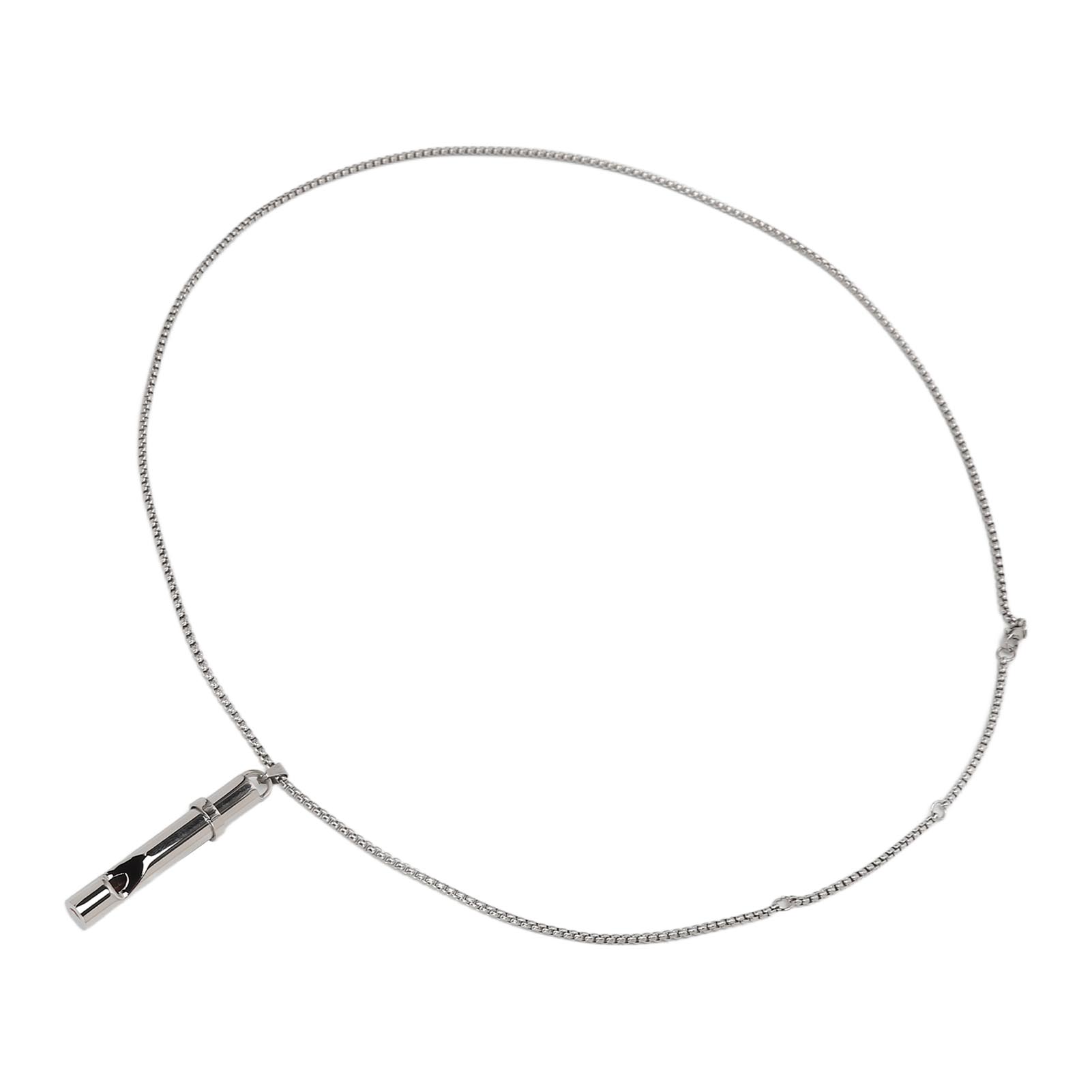 

Дыхательное ожерелье, снижающее стресс, в форме свистка, стальное, для медитации и тревоги, серебряное серебряный