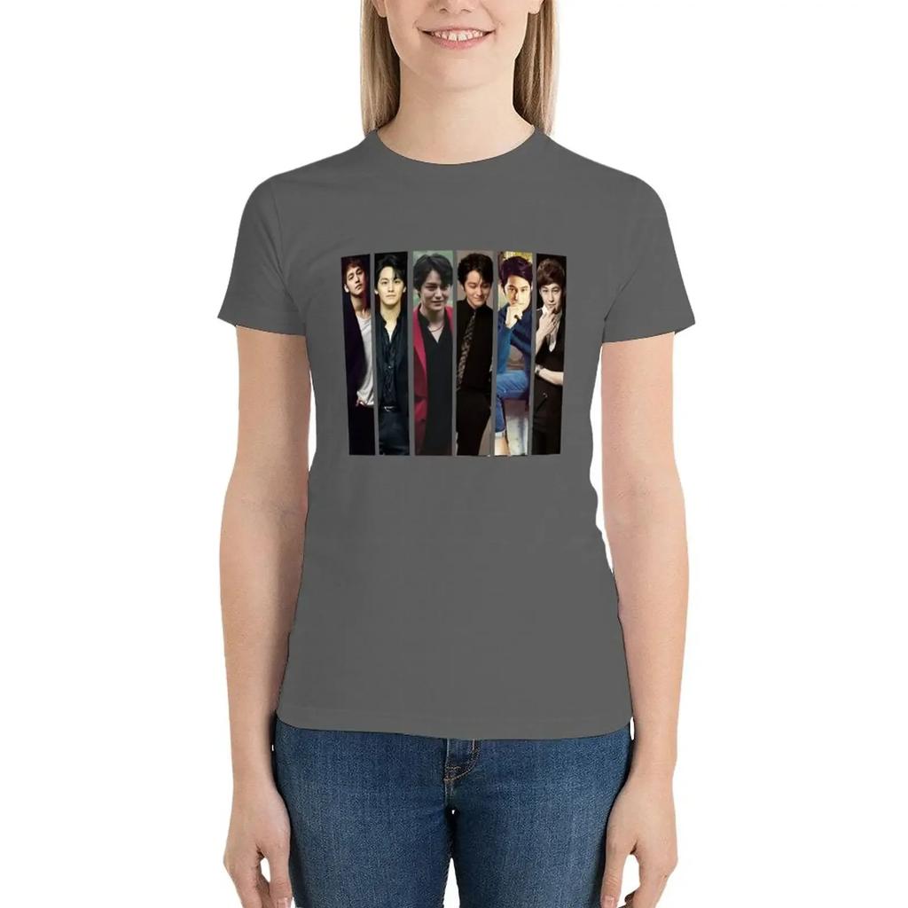 Kim Bum Vertical Collage T-Shirt Graphics Aesthetic Clothing Female Korean Fashion Western T-shirt Dress for Women