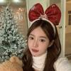 Plush Christmas Hairband Non-slip Christmas Headband Trendy Bowknot Hair Hoop  Kids