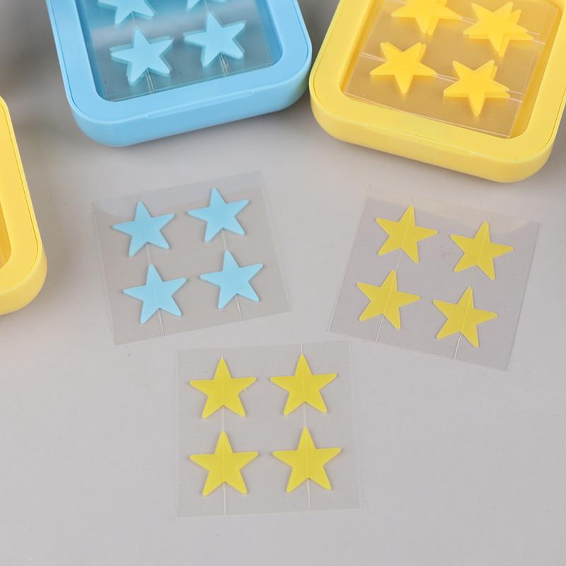 1Box Yellow/Blue Acne Patch Fade Repair Invisible Acne Removal Stickers Cute Concealer Makeup Tool Star Style With Mirror Box