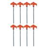8Pcs Tent Stakes Heavy-Duty Metal Camping Stakes Threaded Anchors Up with Drill or Hammer Superior Grip Tent Pegs on Grass