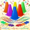 3 In 1 Soft Plastic Cones Bean Bags Ring Toss Games Carnival Games Set for Kids Birthday Party Outdoor Games 32 Pcs Combo Set