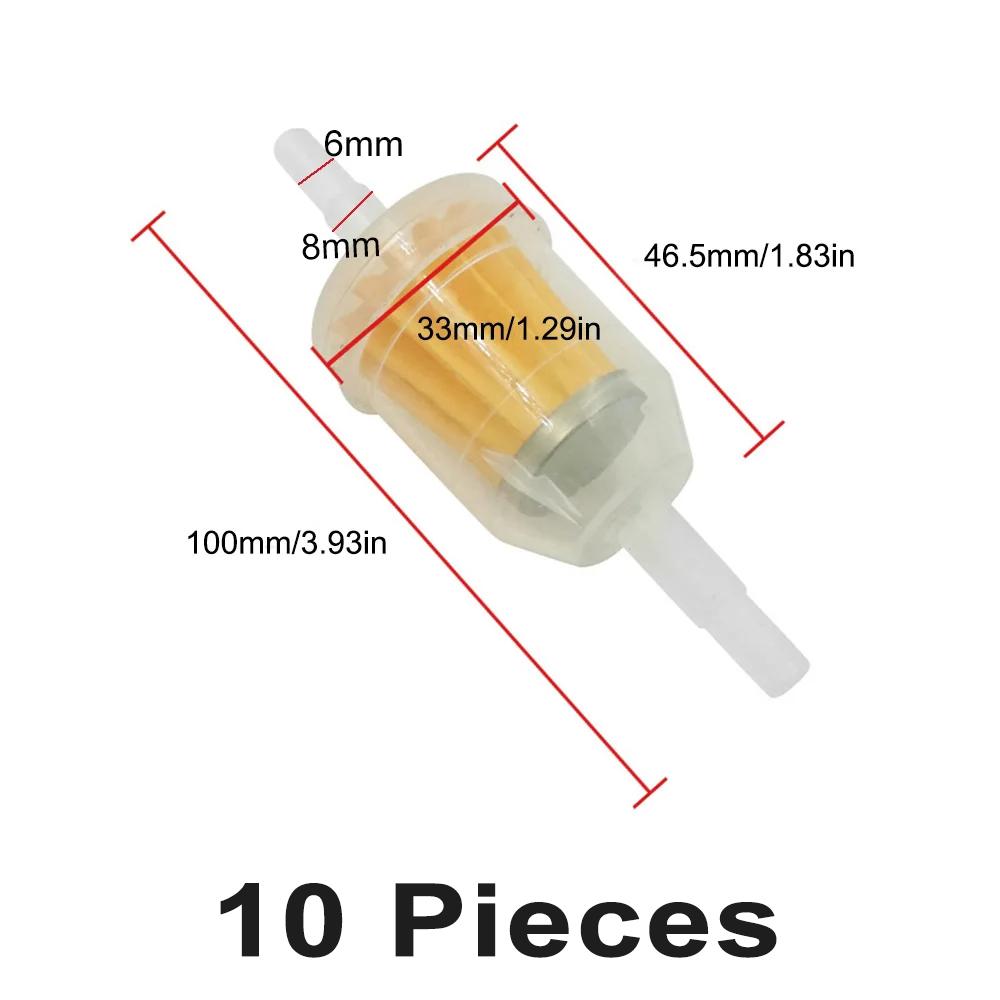 5Pcs Motorcycle Fuel Filter 6mm/7mm/8mm Interface Professional Gasoline Filter for Motorcycle Scooter Dirt Bike Moto Accessories