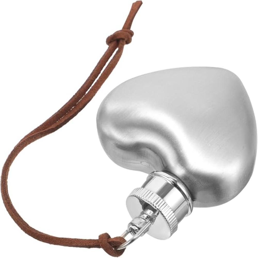 1 Oz Heart Hip Flask Food Grade Stainless Steel Flagon Portable Wine Flask Pendant  Gift