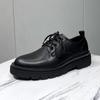 Fashion British Trend Black Small Leather Shoes Business Dress Men'S Leather Shoes Large Size Casual Shoes 4546