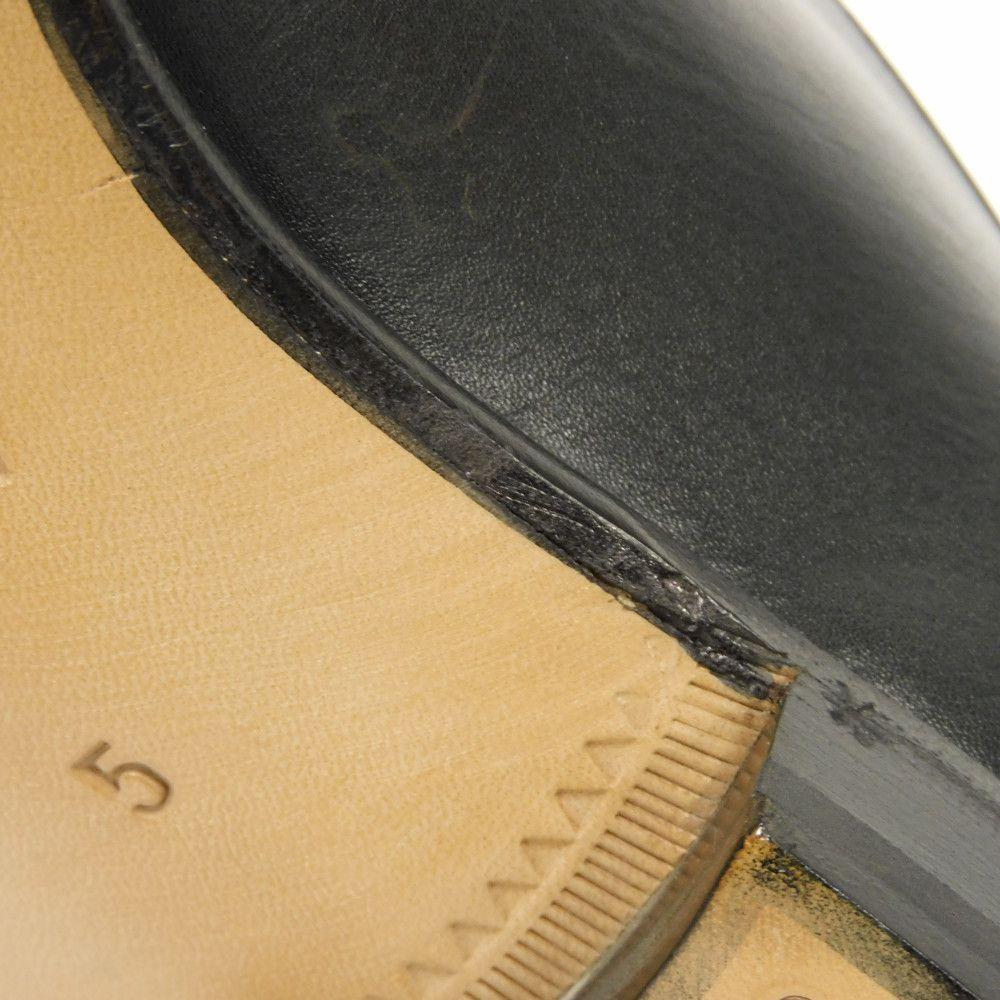 Used 9539 Lace-up Derby Shoes, Calfskin, Size 9.4", 699306, 0F300, 1000, 7902, 5 Interlocking G Chains, Black Men's
