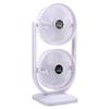 Dual Head Desk Fan USB Rechargeable 3 Speed Portable Electric Floor Fan for Home Office Dorm Travel White