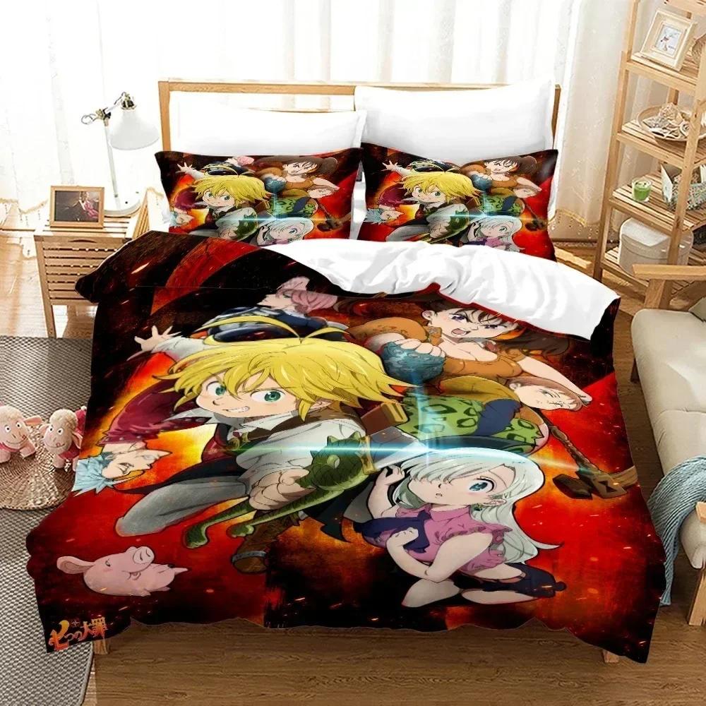 The Seven Deadly Sins Bedding Set Duvet Cover Sheet Printed Bed Set Pillowcase Bed Full Queen King Size Comforter Bedroom