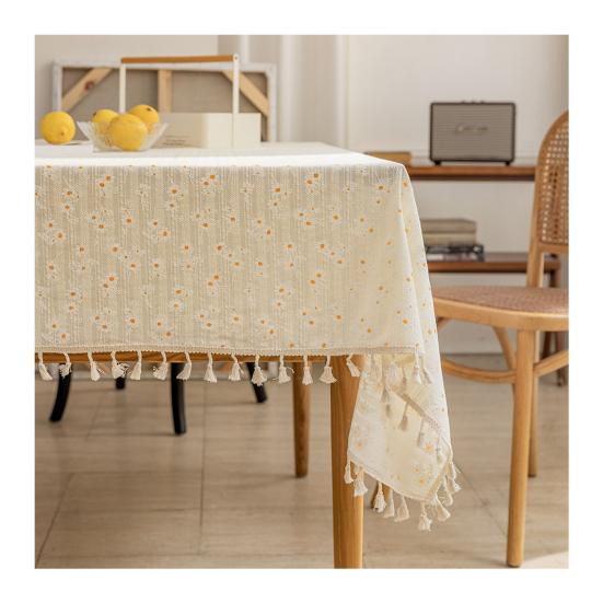Lilac Floral Tablecloth Cotton Flower Print Small Fresh Table 40x60cm B