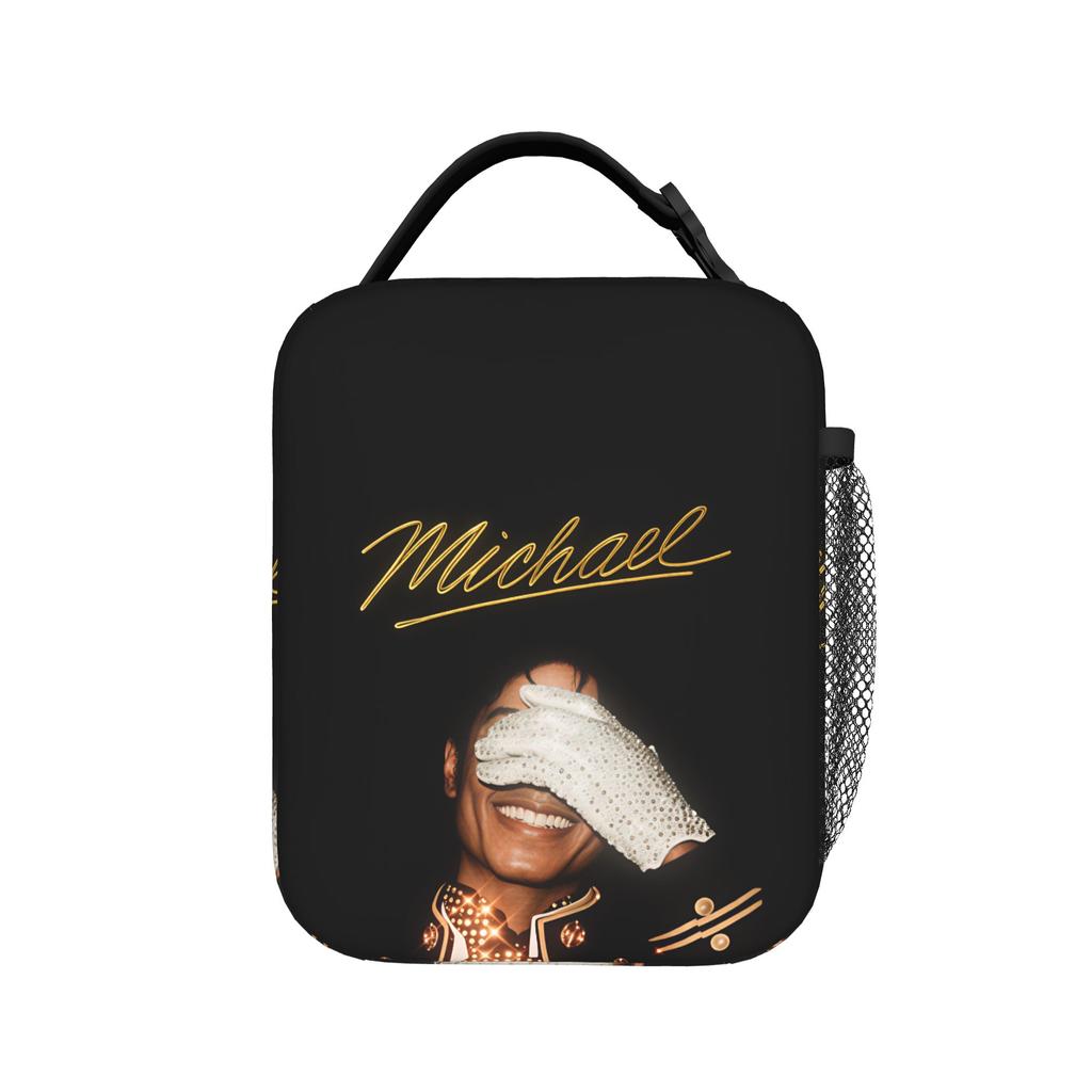 Michael Jackson Lunch Bag Casual Lunch Box Travel Portable Insulated Thermal Tote Handbags For Adult Oxford Print Cooler Bag