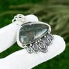Trillion Solar Moss Agate Stone Artisan Sister Bezel New Pendant Sterling Silver