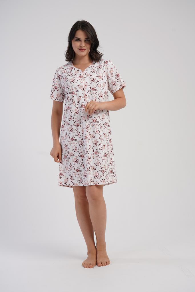 Koszula Nocna Damska Bawełniana Krótki Rękaw 4Xl Vienetta Elegancka Luźna