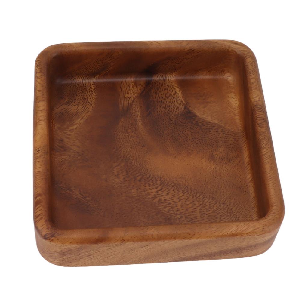 Walnut Fruit Plate Smooth Textured Elegant Wood Serving Tray for Snack Fruit Nut Kitchen Utensils Square 15x15cm