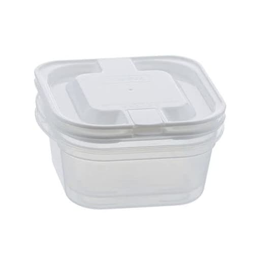 Bestco Antibacterial and Antiviral Microwaveable Storage Containers with Steam Valves, Easy To Clean, White, 300ml, MA-3206, Set of 2