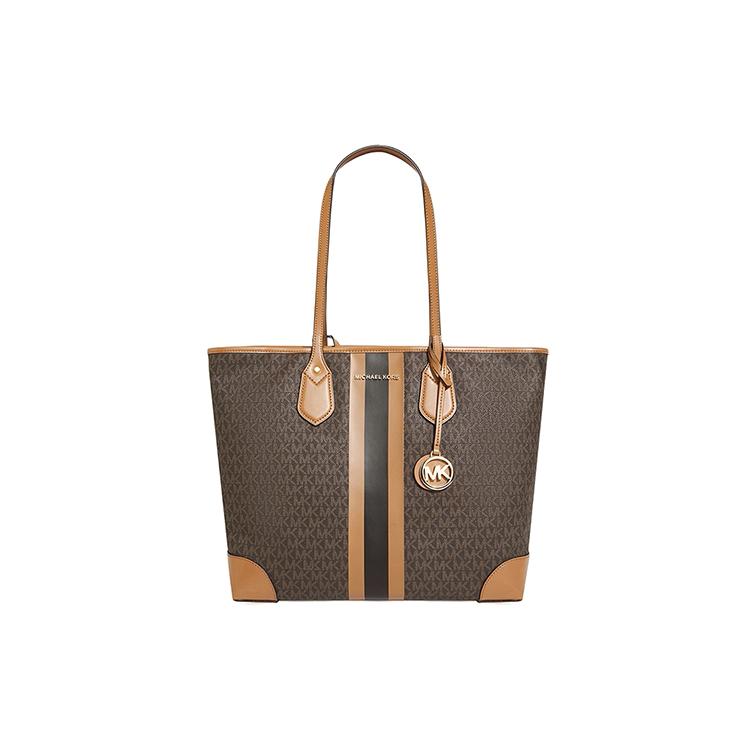 New MICHAEL KORS Eva Canvas Tote Bag Shopping Bag Handbag Women's Apple Brown 30T9GV0T7B-252
