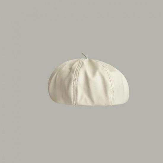 Ladies Casual Beret Beanie Hat Cap Retro Newsboy Faux Leather French Style Hat