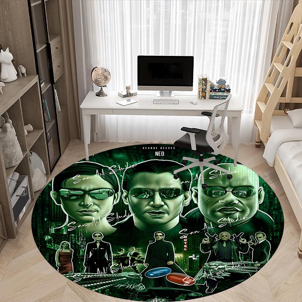 1pc THE Matrix Office Round Area Rug, Under Office Chairs Bedroom Living Room Home Decor, Room Deco, Available In Various Sizes