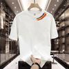 Street Casual Trend All-match Heavyweight Cotton Printing Rainbow Soft Loose Comfort New Style Men's Short Sleeved Summer 2024