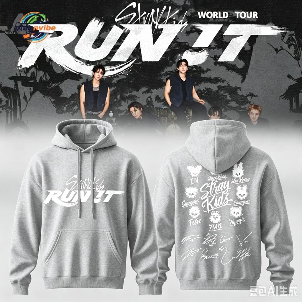 Stray Kids World Tour RUN IT Hoodie Streetwear Men Women Oversized Y2k Casual Loose Comfortable Soft Female Male Clothing