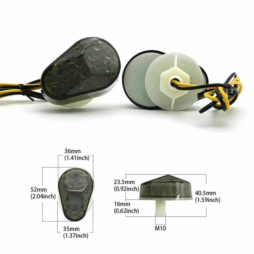 Smoke Lens Motorcycle Turn Signal Lights Waterproof 12 V