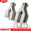 BEY1 1Pcs Double Matte Stainless Steel Car Muffler Tip Exhaust Tip System Pipe Universal Exhaust Tip  60 63  for GTI MK7 Golf7 Nozzle