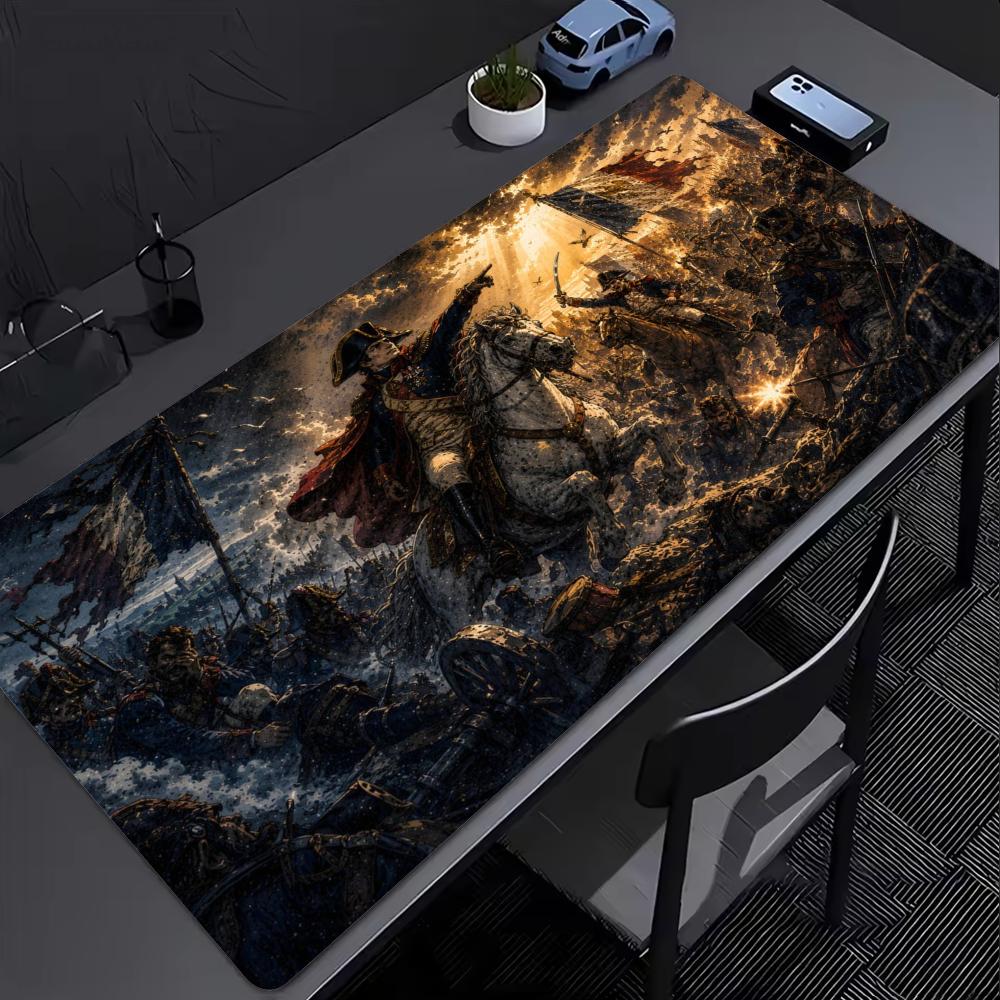Goldbraun Großes Gaming-Mauspad XXL Battle Knight Schreibtischunterlage Rutschfeste Gummi-Spielmausmatte Computer-Tastaturmatten Gamer