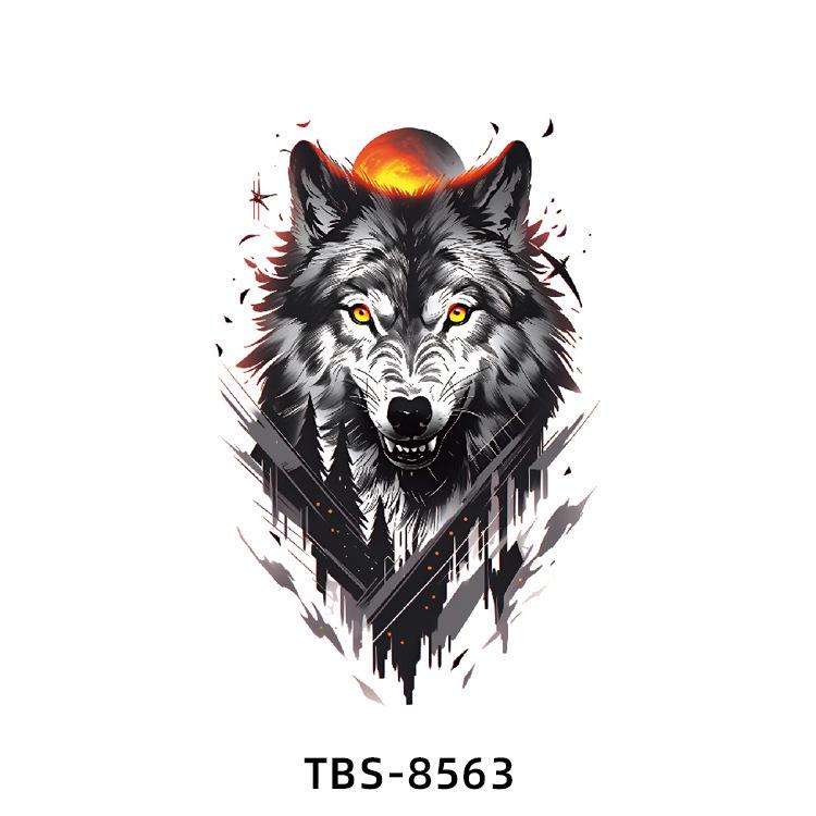 Realistiska Djurtotem Tatuering Klistermärken: Drake, Fenix, Tiger, Varg