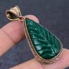 Emerald(Simulated) Gemstone Handmade Copper Jewelry Pendant 2.40"